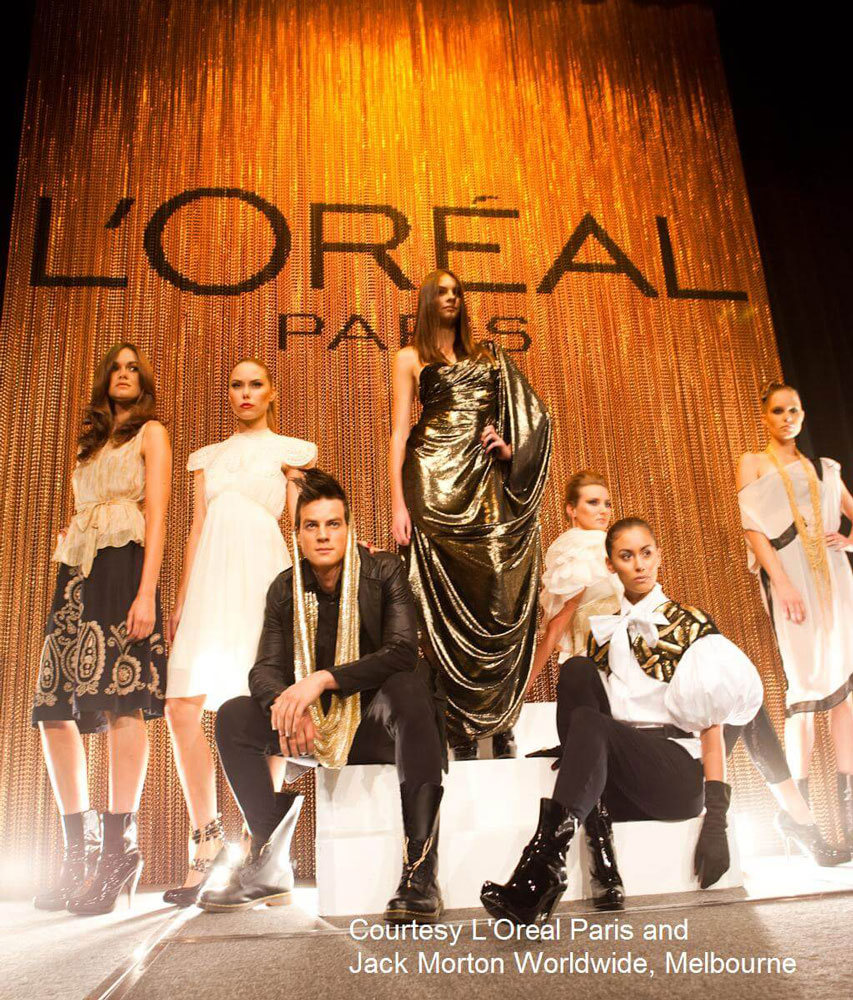 Kriskadecor chain wall cover backdrop at an L'Oréal event in Melbourne