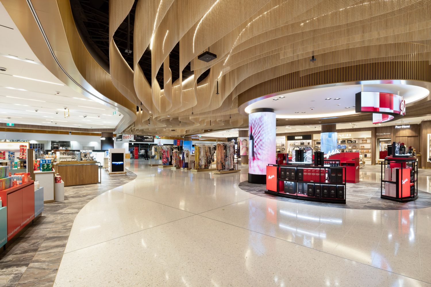 Heinemann duty free, Sydney Airport chain feature installation